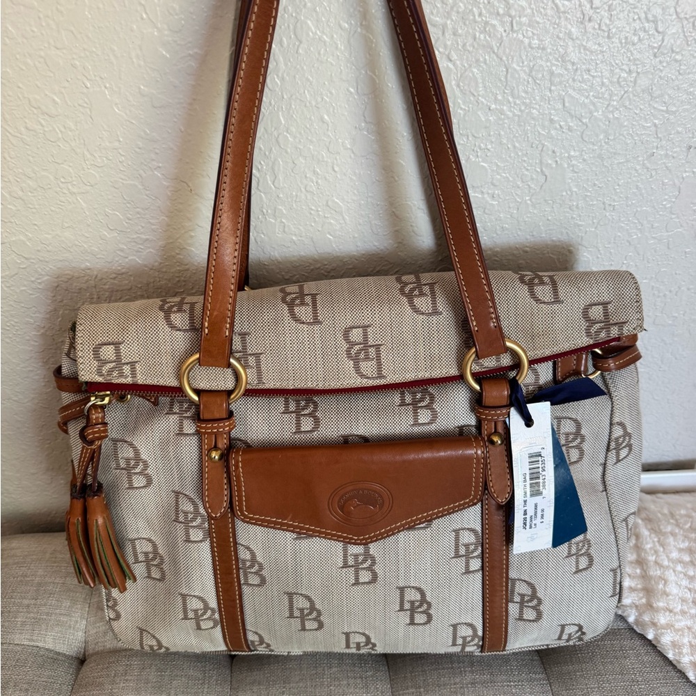 Dooney Bourke Smith Bag Canvas DB Logo Florentine Tote